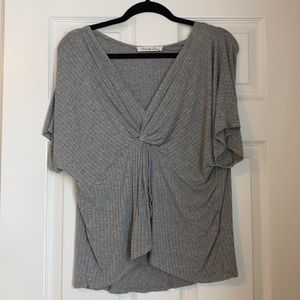 grey center knot blouse